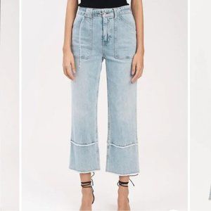 Light wash belted derek lam cropped zuri jean